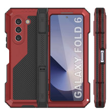 Charger l'image dans la galerie, Coque en métal pour Galaxy Z Fold6, coque blindée de qualité militaire robuste et rigide pour tout le corps [rouge]
