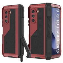 Charger l'image dans la galerie, Coque en métal pour Galaxy Z Fold6, coque blindée de qualité militaire robuste et rigide pour tout le corps [rouge]
