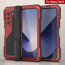 Charger l'image dans la galerie, Coque en métal pour Galaxy Z Fold6, coque blindée de qualité militaire robuste et rigide pour tout le corps [rouge]
