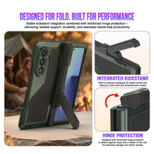 Load image into Gallery viewer, Case métallique Galaxy Z Fold7, armure de qualité militaire lourde Couvre armure complète du corps dur [vert foncé]
