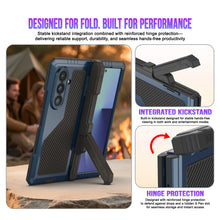 Load image into Gallery viewer, Case métallique Galaxy Z Fold7, armure de qualité militaire lourde Couvre armure complète du corps dur [bleu]
