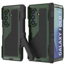 Load image into Gallery viewer, Case métallique Galaxy Z Fold7, armure de qualité militaire lourde Couvre armure complète du corps dur [vert foncé]
