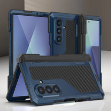 Load image into Gallery viewer, Case métallique Galaxy Z Fold7, armure de qualité militaire lourde Couvre armure complète du corps dur [bleu]
