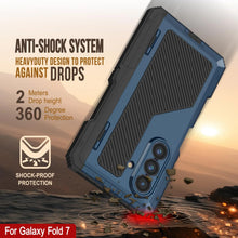 Load image into Gallery viewer, Case métallique Galaxy Z Fold7, armure de qualité militaire lourde Couvre armure complète du corps dur [bleu]
