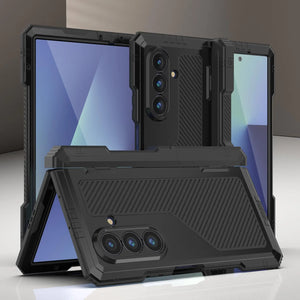 Case métallique Galaxy Z Fold7, armure de qualité militaire lourde Couvre armure complète du corps dur [noir]