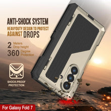 Charger l&#39;image dans la galerie, Case métallique Galaxy Z Fold7, armure de qualité militaire lourde Couverture du corps complet du corps [or]
