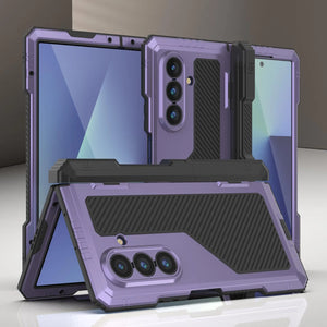 Case métallique Galaxy Z Fold7, armure de qualité militaire robuste Couvre d'armure complète du corps dur [violet]