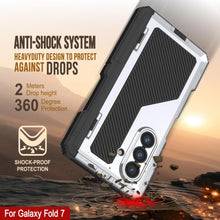 Charger l&#39;image dans la galerie, Case métallique Galaxy Z Fold7, armure de qualité militaire lourde Couvre d&#39;armure complète du corps dur [blanc]
