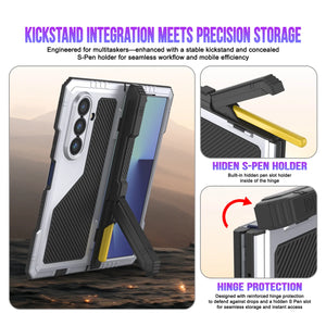 Case métallique Galaxy Z Fold7, armure de qualité militaire lourde Couvre d'armure complète du corps dur [blanc]