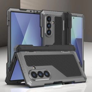 Case métallique Galaxy Z Fold7, armure de qualité militaire lourde Couvre armure complète du corps dur [argent]