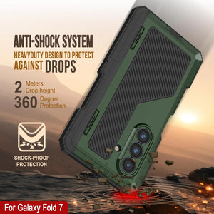 Case métallique Galaxy Z Fold7, armure de qualité militaire lourde Couvre armure complète du corps dur [vert foncé]