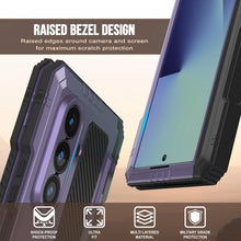 Charger l&#39;image dans la galerie, Case métallique Galaxy Z Fold7, armure de qualité militaire robuste Couvre d&#39;armure complète du corps dur [violet]
