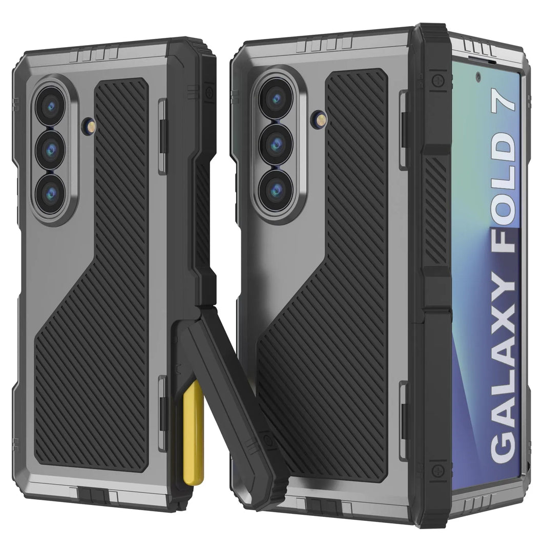 Case métallique Galaxy Z Fold7, armure de qualité militaire lourde Couvre armure complète du corps dur [argent]