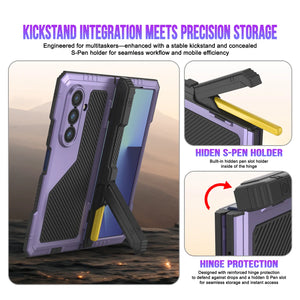 Case métallique Galaxy Z Fold7, armure de qualité militaire robuste Couvre d'armure complète du corps dur [violet]