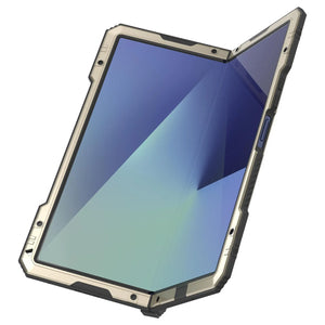 Case métallique Galaxy Z Fold7, armure de qualité militaire lourde Couverture du corps complet du corps [or]