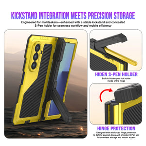 Case métallique Galaxy Z Fold7, armure de qualité militaire lourde Couverture du corps complet du corps [néon]
