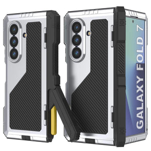 Case métallique Galaxy Z Fold7, armure de qualité militaire lourde Couvre d'armure complète du corps dur [blanc]