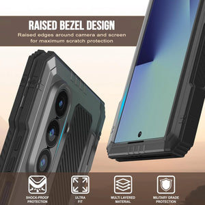 Case métallique Galaxy Z Fold7, armure de qualité militaire lourde Couvre armure complète du corps dur [argent]