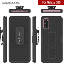 Load image into Gallery viewer, Punkcase Galaxy S20 Case With Screen Protector, Holster Belt Clip [Black] 
