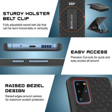 Charger l&#39;image dans la galerie, Punkcase Galaxy S20+ Plus Case With Screen Protector, Holster Belt Clip [Black] 
