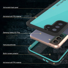 Load image into Gallery viewer, Galaxy S22+ Plus Waterproof Case PunkCase StudStar Teal Thin 6.6ft Underwater IP68 Shock/Snow Proof (Color in image: black)
