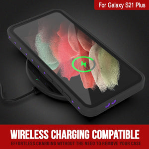 Galaxy S21+ Plus Waterproof Case PunkCase StudStar Purple Thin 6.6ft Underwater IP68 Shock/Snow Proof (Color in image: black)