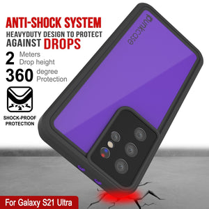 Galaxy S21 Ultra Waterproof Case PunkCase StudStar Purple Thin 6.6ft Underwater IP68 Shock/Snow Proof (Color in image: pink)