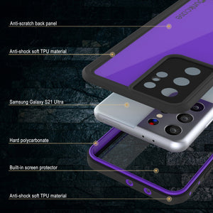 Galaxy S21 Ultra Waterproof Case PunkCase StudStar Purple Thin 6.6ft Underwater IP68 Shock/Snow Proof (Color in image: teal)