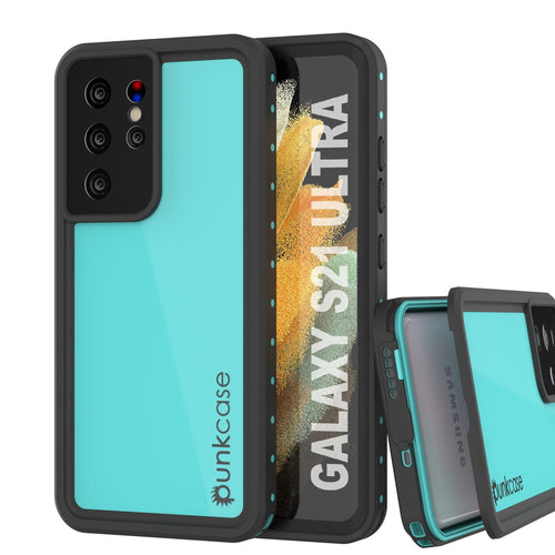 Galaxy S21 Ultra Waterproof Case PunkCase StudStar Teal Thin 6.6ft Underwater IP68 Shock/Snow Proof (Color in image: teal)