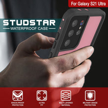 Load image into Gallery viewer, Galaxy S22 Ultra Waterproof Case PunkCase StudStar Pink Thin 6.6ft Underwater IP68 Shock/Snow Proof (Color in image: light blue)
