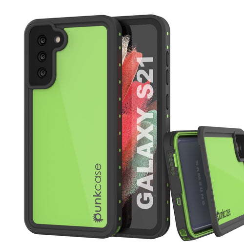 Galaxy S21 Waterproof Case PunkCase StudStar Light Green Thin 6.6ft Underwater IP68 ShockProof (Color in image: light green)