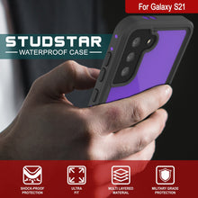 Load image into Gallery viewer, Galaxy S21 Waterproof Case PunkCase StudStar Purple Thin 6.6ft Underwater IP68 Shock/Snow Proof (Color in image: light blue)
