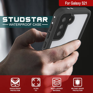 Galaxy S21 Waterproof Case, Punkcase StudStar White Thin 6.6ft Underwater IP68 Shock/Snow Proof (Color in image: light blue)