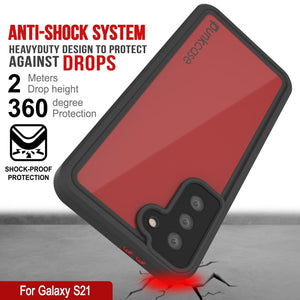 Galaxy S21 Waterproof Case PunkCase StudStar Red Thin 6.6ft Underwater IP68 Shock/Snow Proof (Color in image: pink)