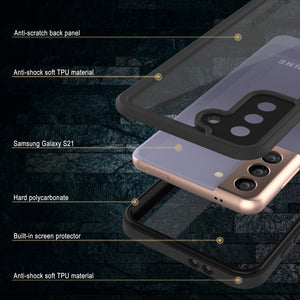 Galaxy S21 Waterproof Case PunkCase StudStar Clear Thin 6.6ft Underwater IP68 Shock/Snow Proof (Color in image: pink)