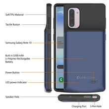 Load image into Gallery viewer, Galaxy Note 10 5200mAH Battery Charger W/ USB Port Slim Case [Blue] (Color in image: Black)
