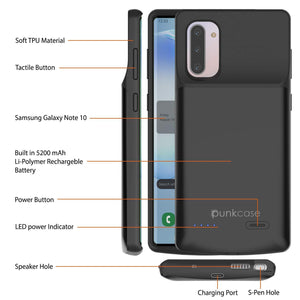 Galaxy Note 10 5200mAH Battery Charger W/ USB Port Slim Case [Black] (Color in image: Red)