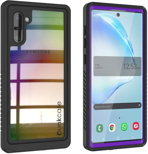 Galaxy Note 10 Case, Punkcase [Extreme Series] Armor Cover W/ Built In Screen Protector [Purple] (Color in image: Purple)
