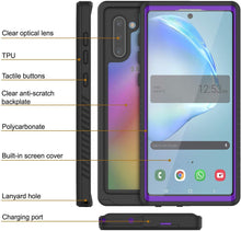 Load image into Gallery viewer, Galaxy Note 10 Case, Punkcase [Extreme Series] Armor Cover W/ Built In Screen Protector [Purple] (Color in image: Black)
