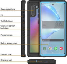 Load image into Gallery viewer, Galaxy Note 10 Case, Punkcase [Extreme Series] Armor Cover W/ Built In Screen Protector [Light Blue] (Color in image: Black)
