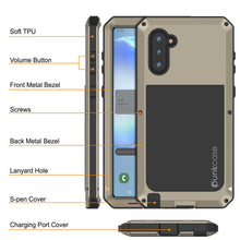 Load image into Gallery viewer, Galaxy Note 10  Case, PUNKcase Metallic Gold Shockproof  Slim Metal Armor Case [Gold] (Color in image: silver)
