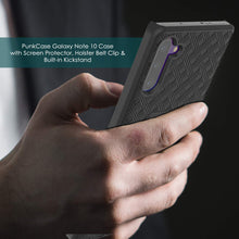 Load image into Gallery viewer, PunkCase Galaxy Note 10 Case with Screen Protector, Holster Belt Clip &amp; Built-in Kickstand [Black] 
