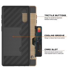 Load image into Gallery viewer, Galaxy Note 10 Case, PUNKcase [SLOT Series] Slim Fit  Samsung Note 10 [Gold] (Color in image: Black)
