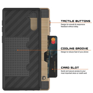 Galaxy Note 10+ Plus Case, PUNKcase [SLOT Series] Slim Fit  Samsung Note 10+ Plus [Gold] (Color in image: Black)