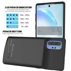 Galaxy Note 10+ Plus 6000mAH Battery Charger W/ USB Port Slim Case [Black] 
