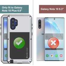 Charger l&#39;image dans la galerie, Galaxy Note 10+ Plus  Case, PUNKcase Metallic White Shockproof  Slim Metal Armor Case [White] 
