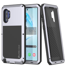 Charger l&#39;image dans la galerie, Galaxy Note 10+ Plus  Case, PUNKcase Metallic White Shockproof  Slim Metal Armor Case [White] (Color in image: white)
