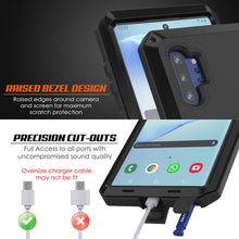 Charger l&#39;image dans la galerie, Galaxy Note 10+ Plus Case, PUNKcase Metallic Black Shockproof  Slim Metal Armor Case [Black] (Color in image: silver)
