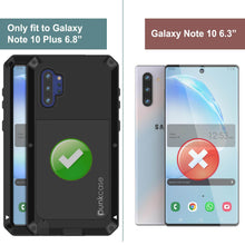 Charger l&#39;image dans la galerie, Galaxy Note 10+ Plus Case, PUNKcase Metallic Black Shockproof  Slim Metal Armor Case [Black] 
