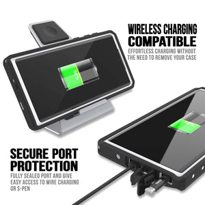 Galaxy Note 10+ Plus Waterproof Case, Punkcase Studstar White Thin Armor Cover (Color in image: black)